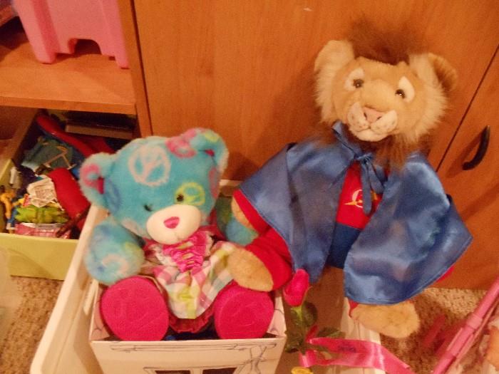 Build-a-Bear Bear and Lion with accessories