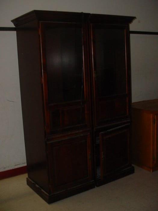2 piece armoire storage cabinet