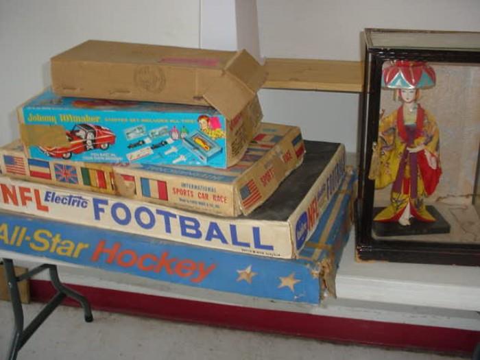 Just a few of the old games and dolls,...there are many of these from the 40's thru the 60's.