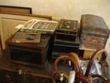 Antique Wood Boxes & Metal