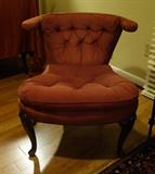 RARE COCK FIGHTING CHAIR WITH PIGSKIN UPHOLSTERY.