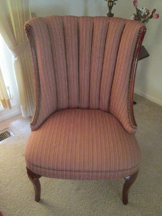 One of two channel back side chairs, excellent condition
