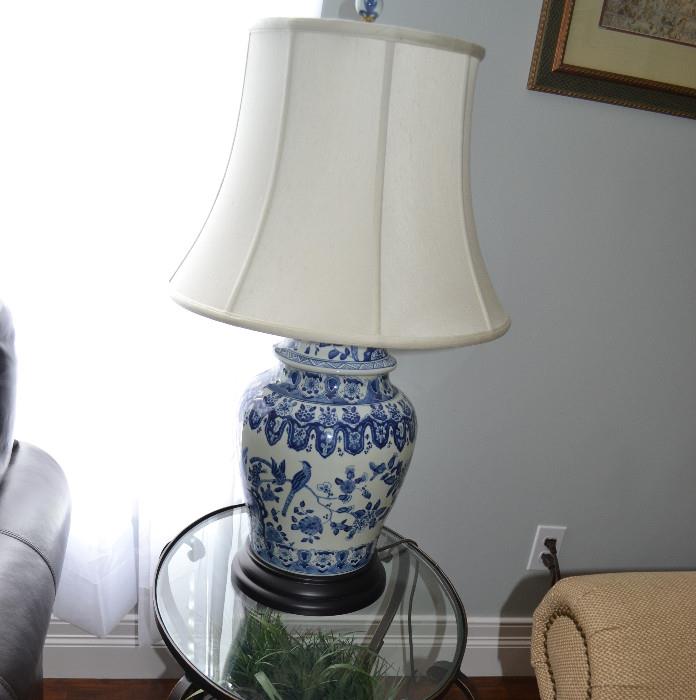 Blue and white porcelain lamps