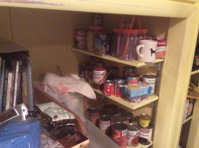 Pantry and food items