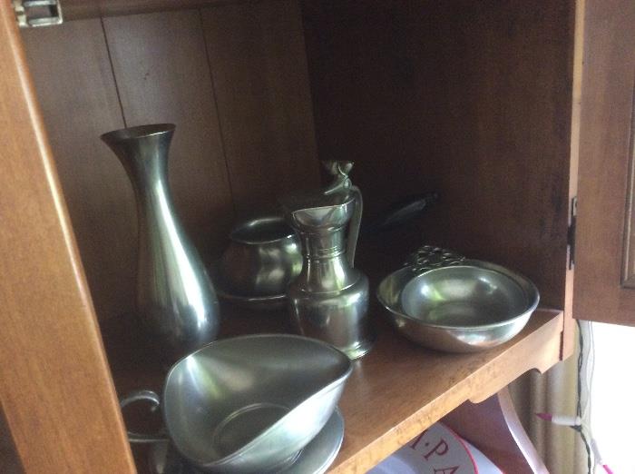 Pewter serving pieces
