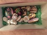 Limoges France porcelain boxes, English enamel boxes, etc.