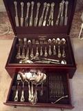 Huge set of older Gorham Chantilly pattern sterling silver flatware 