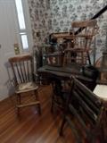 Antique Pedal Sewing Machine.Antique Rack,Antique Children's Furniture.