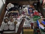 Antique Smalls, Navy,NRA,Bullets,Knifes,Lighters,Watches,Ink Well,Bell,String Holder,Etc...