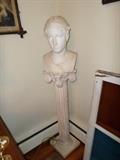 Antique Marble Bust & Stand