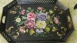 Signed Fred Austin metal hand-painted tray 18 x 26