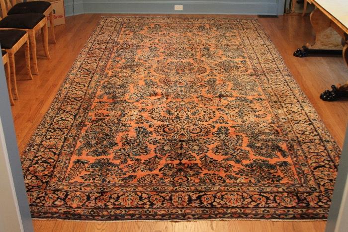 Antique Sarouk Hand Woven Area Carpet