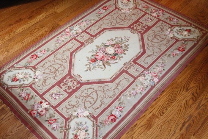 Aubusson Hand Knotted Mat Carpet