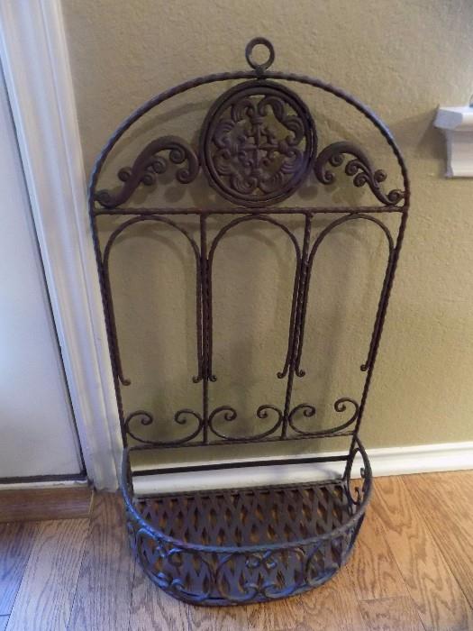 wrought iron wall basket