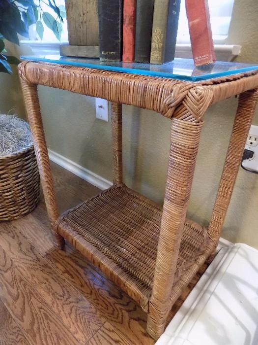 another rattan accent table