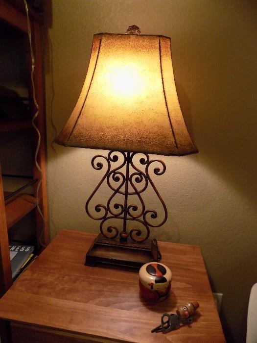 wrought iron decorator lamp