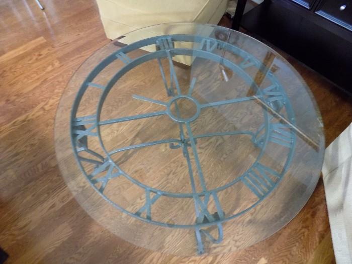 wrought iron/glass "Clock" coffee table...time to buy!
