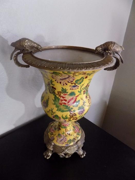 bronze/porcelain vase