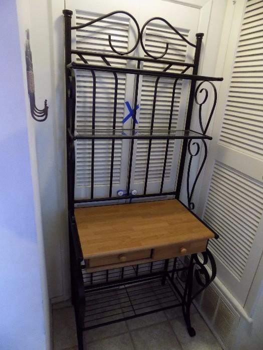 wrought iron bakers rack