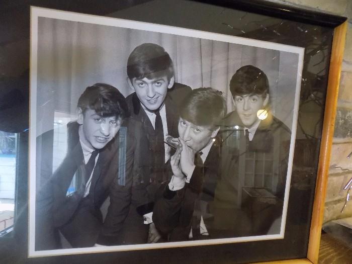 framed photo of the Beatles
