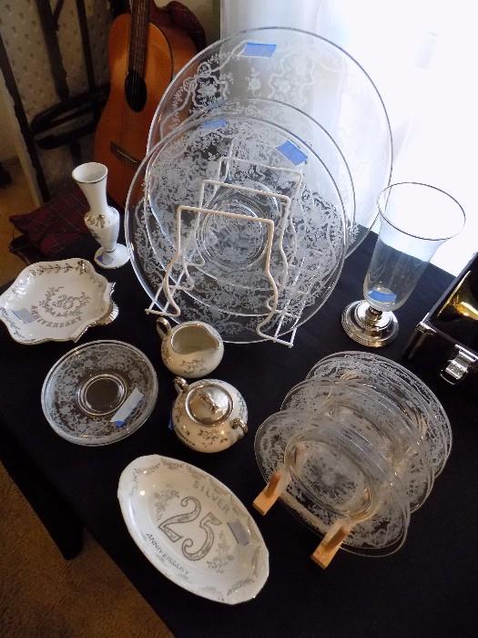 Rosepoint crystal pieces and 25th anniversary pieces