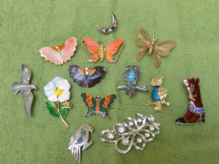 assorted pins...flowers, butterflies, animals, birds, and more!