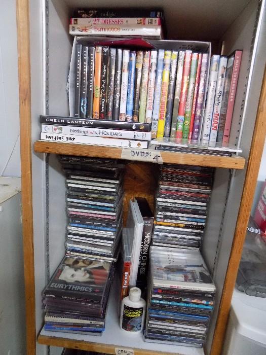 CD's, DVD's, and some VHS