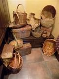 assorted baskets and picnic baskets