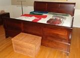 King size cherry sleigh bed