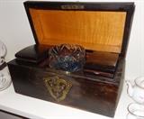 Rosewood veneer tea caddy