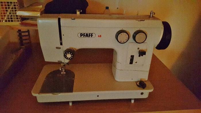 2 Pfaff industrial sewing machines, table and upholstery