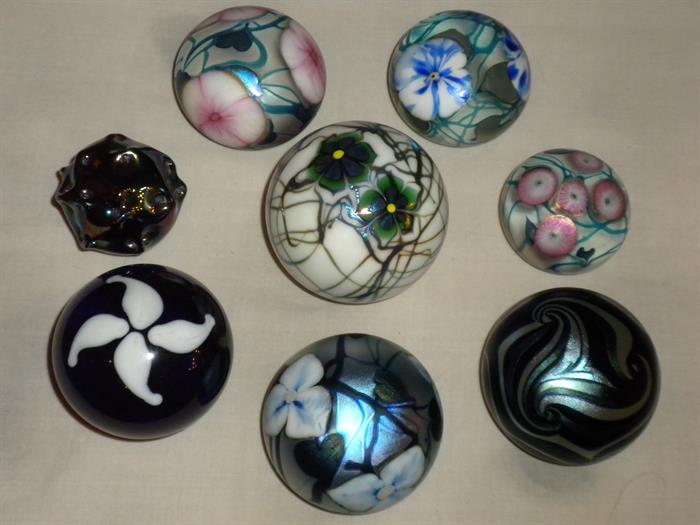 SIGNED ART GLASS  PAPERWEIGHTS