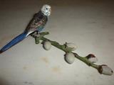 VIENNA BRONZE BUDGIE BIRD ON PUSSY WILLOW SPRIG