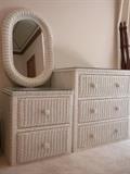 WICKER DRESSERS AND MIRROR