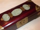 JADE & WOOD JEWEL BOX FROM CHINA