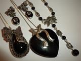 BLACK ONYX AND STERLING SILVER JEWELRY