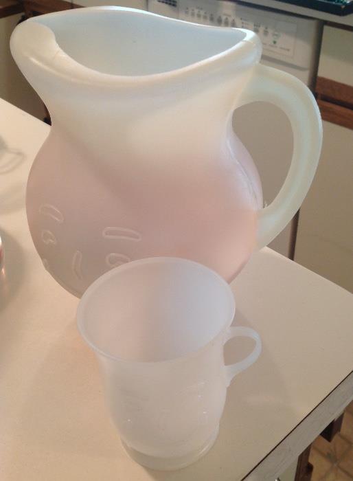 Vintage KoolAid Plastic Pitcher with One Serving Cup