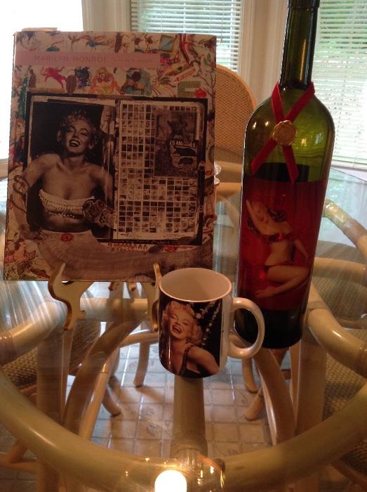 Marilyn Monroe Book "Life as a Legend, Marilyn Wine Bottle, "The Velvet Collection" 2003 Napa Valley and Mug 2001 The Estate of Marilyn Monroe