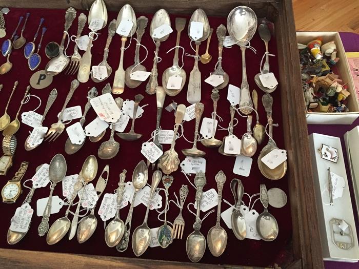 Tons of silver!  And Souvenir Spoons!