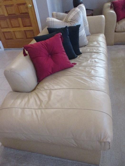Luscious leather couch with lounger