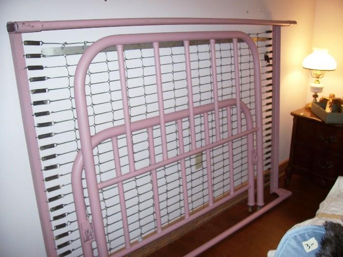 Antique iron bedstead - leave pink or paint any color you wish