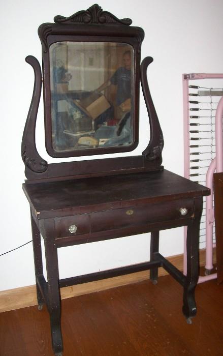 Ca 1920 vanity - chalk paint would turn this into a real beauty - solid wood