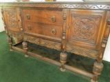 carved Jacobean antique sideboard