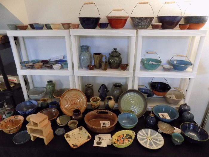Many pieces of artisan handmade pottery...nice pieces still available!