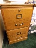 oak 2 drawer file cabinet