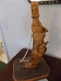 hand carved wooden St Francis