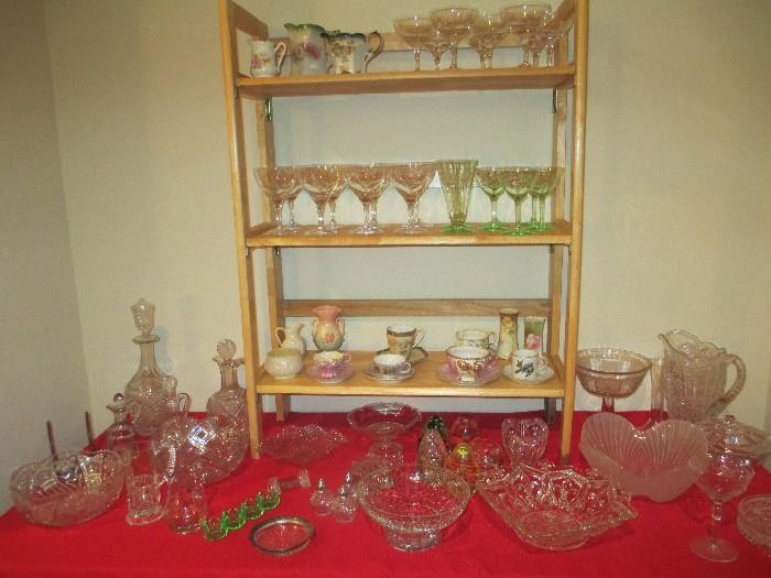 Beautiful smalls including crystal clear & green, Beleek, R.S. Prussia, cups & saucers, paperweights and more