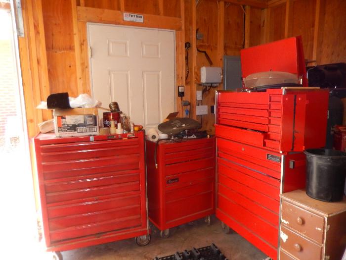 Snap-on tool boxes and tools