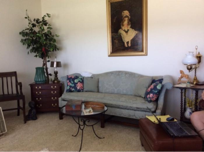 Possible Baker Sofa, Purchased from the Van Dussen Estate in Grand Rapids, Knob Hill 4 Drawer Chest, Spool Table