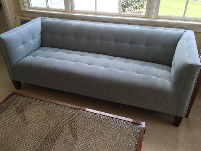 Light Blue Tufted Contemporary Couch